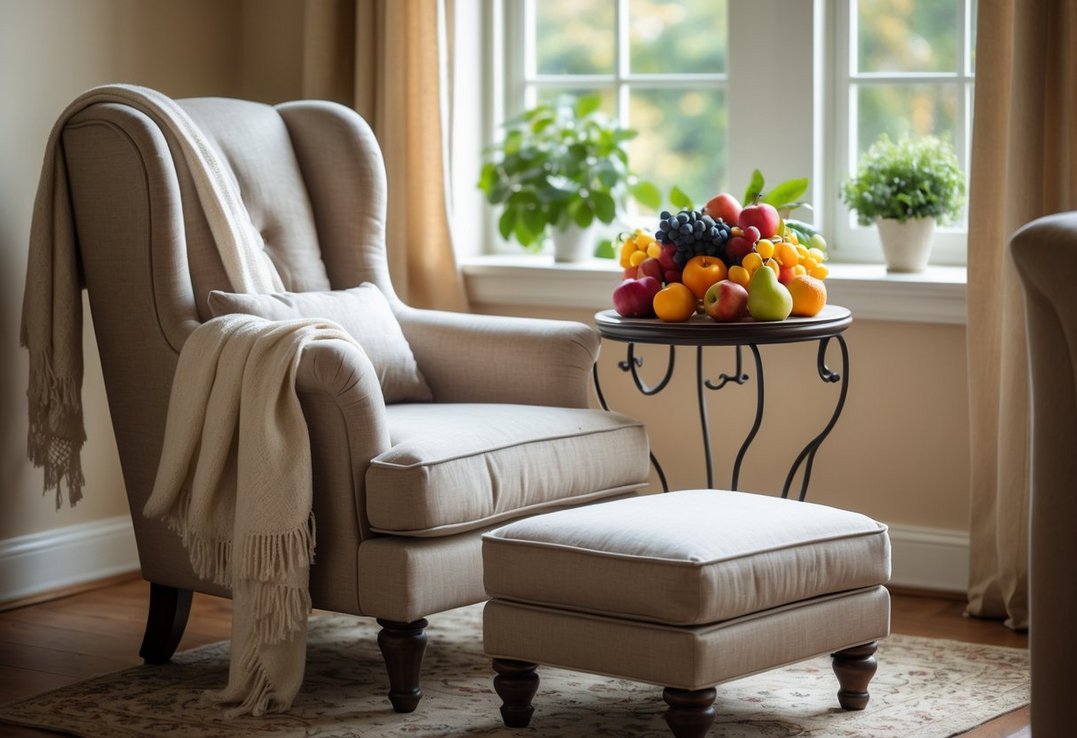 Sådan skaber du den perfekte hyggekrog med frugt og komfortabel lænestol med tilhørende skammel Sådan skaber du den perfekte hyggekrog med frugt og komfortabel lænestol med tilhørende skammel